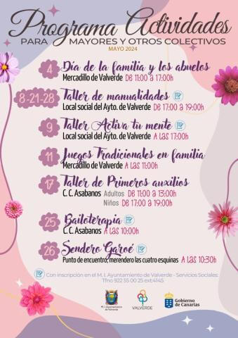 actividades para mayores en valverde